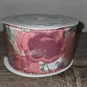 The burton+BURTON Watercolor Roses Ribbon in Blush